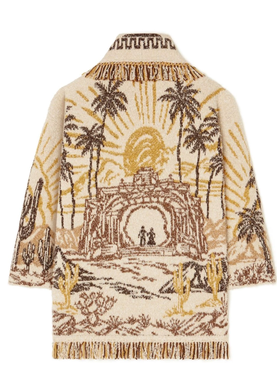 Cheap patterned-jacquard fringed-edge cardigan Women Alanui 0710